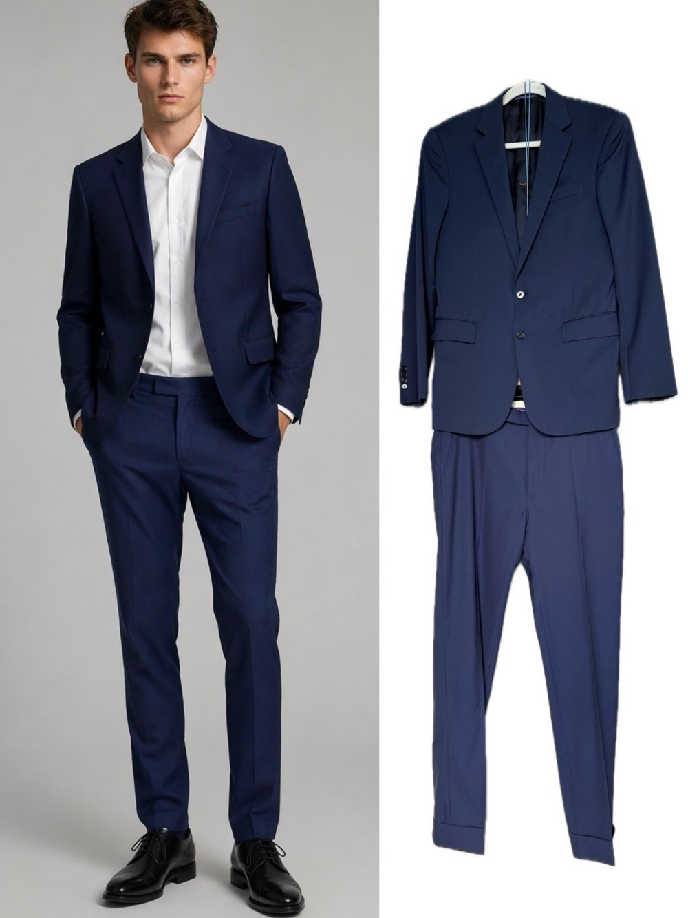 Ralph Lauren Purple Label Italy Blue Wool 2 Button Blazer Pants Suit 38R / 31R